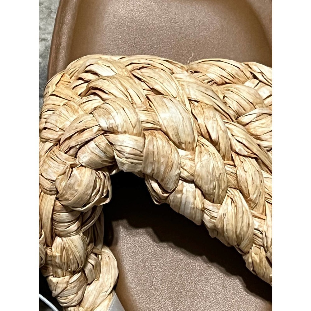 NWT Women's a new day Beige Raffia Slide Sandals - Size 9.5 - Picture 2 of 4